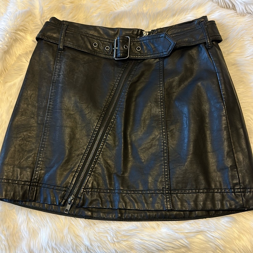 Free People leather skirt
